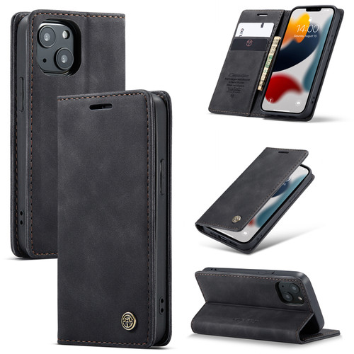 iPhone 13 mini CaseMe 013 Multifunctional Retro Frosted Horizontal Flip Leather Case with Card Slot & Holder & Wallet - Black